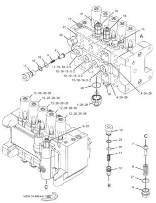 E320D E323D Valvola di controllo dell'escavatore 259-7464 255-5680 per